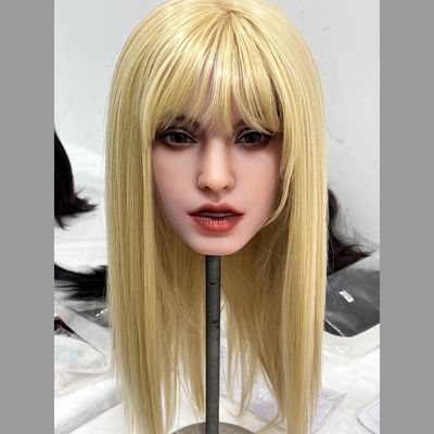 comprare Capo di bambola sessuale realistico con capelli dorati e pelle morbida bambola orale fabbricazione online